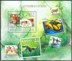 TOGO  2013 WORLD WILDLIFE FUND THE WORLD IN STAMPS  SOUVENIR SHEET MINT NH