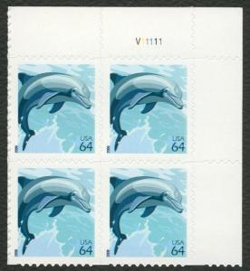 #4388 64c Dolphin, Plate Block [V11111 UR] Mint **ANY 5=FREE SHIPPING**