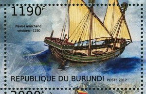 Medieval Ships Stamp Navire Normand Sandwich Ship S/S MNH #2858-2861 