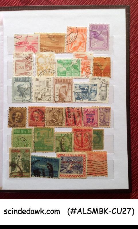 COLOURFUL COLLECTION OF CUBA STAMPS IN SMALL STOCK BOOK - 360 USED STAMPS