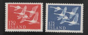 ICELAND Scott 298-299 MNH** 1956 Whooper Swan stamp set