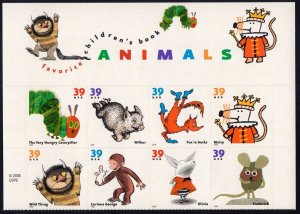 Scott #3994a (3987-94) Children's Books Animals Title Block of 8 Stamps - MNH