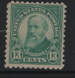 US, 622, HINGED, PIN POINT THIN, 1925-26, Benjamin Harrison