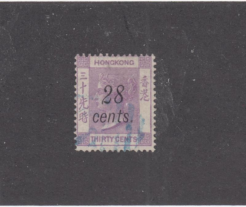 HONG KONG # 30 VF-LIGHT USED CAT VALUE $62.50