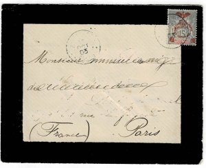 New Caledonia 1903 Noumea cancel on mourning cover to France, Scott 73