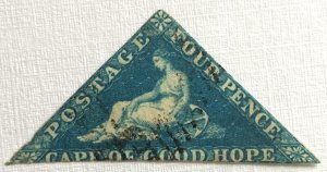 CAPE OF GOOD HOPE 4d Imperf Triangle Fine Used Neatly Cut C5127