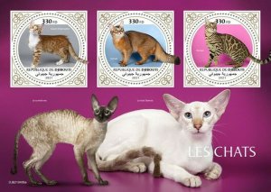 2021/09 - DJIBOUTI - CATS                   3V  complet set    MNH ** T