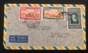 1946 Rio De Janeiro Brazil Airmail Commercial Cover To New York Usa