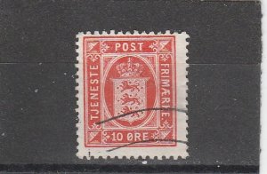 Denmark  Scott#  O21  Used  (1917 Official Stamp)