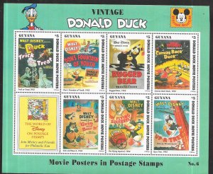 Guyana #2773-2775 Vintage Donald DucK Sheets of 8 (MNH) CV $27.50