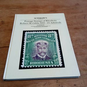 Rhodesia stamp publication auction catalogue Sotherby's Gibbs collection 