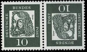 Germany 1961,Sc.#827b MNH tête bêche pair, Albrecht Durer