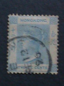 ​HONG KONG-SC#3-1862 160 YEARS OLD QUEEN VICTORIA-12 CENTS USED FANCY CANCEL