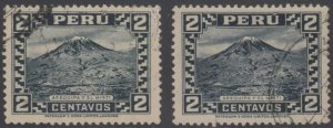 PERU 1932-34 Sc 305 Bustamante 307 & 307a PLATE VARIETY APEQUIPA & AREQUIPA 