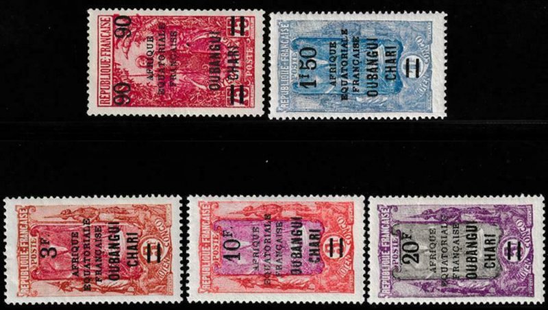 Ubangi 1925-1927 SC 77-81 Mint Set