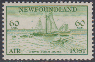 NEWFOUNDLAND 1933 AIR MINT OG 60c GREEN SUPERB