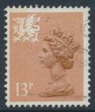 Great Britain Wales  SG W38ea SC# WMMH21a Used  13p Machin see scan