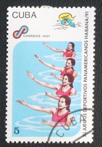 CUBA Sc# 3313 PAN AM GAMES American HAVANA Synchronized Swimming 1991 used / cto