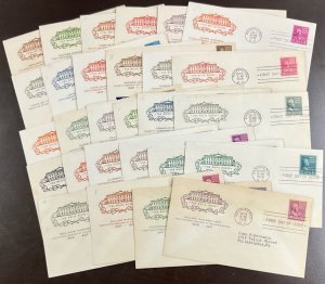 803-831 House of Farnam Partial set of 28 Presidential Series FDCs  1938