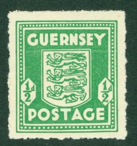 SG 1c Guernsey ½d bright green. Unmounted mint CAT £25