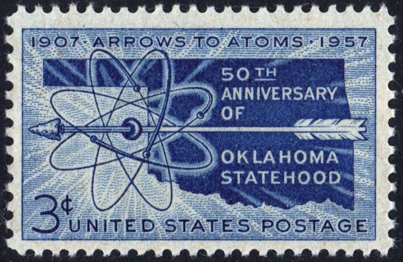 SC#1092 3¢ Oklahoma Statehood, 50th Anniversary (1957) MNH