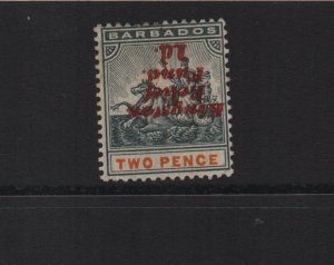 Barbados 1907 SG153a Inverted watermark two pence mounted mint