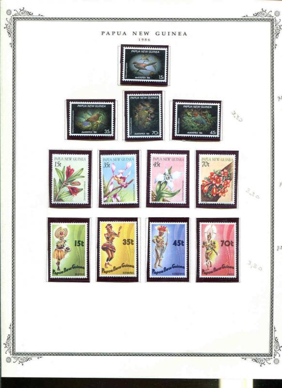 Papua New Guinea 1981-1986 Mini Collection In Mounts MNH All Pictured CV $245.00