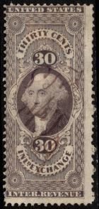 1862-71 U.S. Revenue Scott #- R52c 30 Cents George Washington Inland Exchange