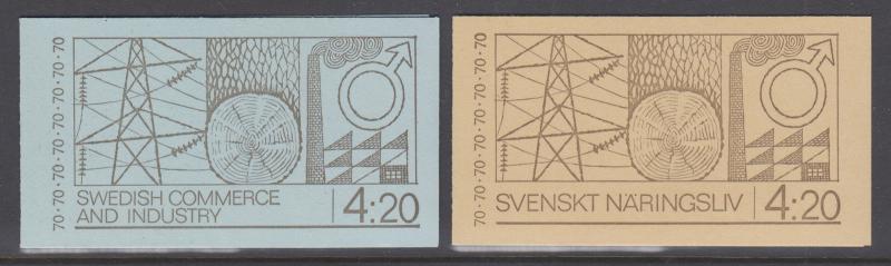 Sweden Sc 866a unused 1970 Heavy Industry, Bookkets w/ English & Swedish Covers 