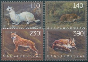 Hungary Stamps 2013 MNH Fauna Wild Animals Stoats Lynx Bats Shrew 4v Set