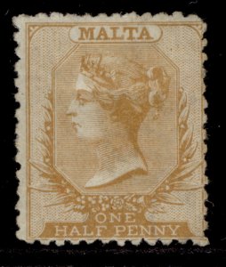 MALTA QV SG14, ½d buff brown, M MINT. Cat £160.