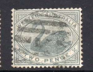 Western Australia Early Swan Type Large Letter Postmark Fine Used 2d. 064208