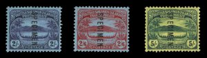 Solomon Islands #16-18S (SG 15-17s) Cat£325 (for set), 1908 War Canoe, 2sh-5...