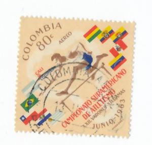 Colombia 1963 Scott C438 used - 80c, Games Emblem