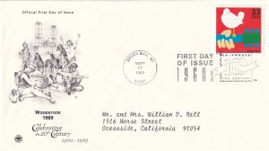 1999, Honoring Woodstock-1969, PCS, FDC (E14919)