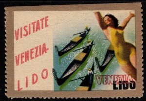 Vintage Italy Poster Stamp Visit Lido de Venizia MNH
