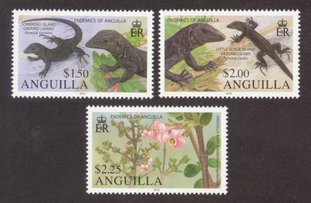 Anguilla Sc# 1188-90 MNH Endemic Flora & Fauna