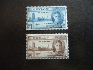 Stamps - Ceylon - Scott# 293-294 - Mint Hinged Set of 2 Stamps