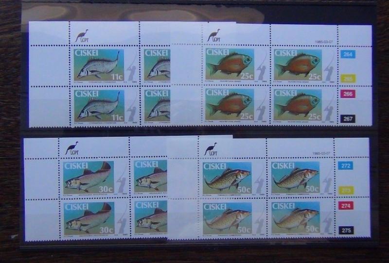 Ciskei 1985 Coastal Angling set in block x 4 MNH  