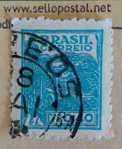 Brazil Stamp 1947 SC #661b Wmk. 268 sideway; Agriculture 40c Used CV $175.