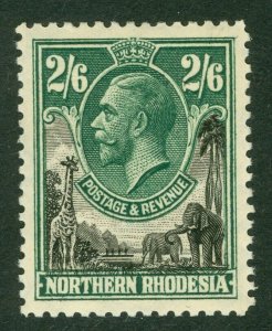 SG 14 Northern Rhodesia 1925. 2/6 black & green. Lightly mounted mint CAT £28