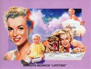 Mongolia 1995 Sc#2224 Marilyn Monroe with Lion/Birds Lifetime SS Perforated MNH