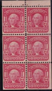 US Bureau and Regular Issues #319p MINT VF Scarlet booklet pane fresh strong ...