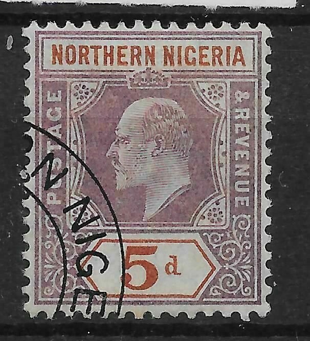 NORTHERN NIGERIA SG24 1905 5d DULL PURPLE & CHESTNUT USED