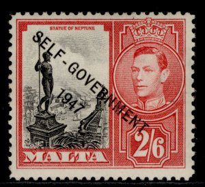 MALTA GVI SG246, 2s 6d black & scarlet, NH MINT. Cat £12.