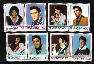 St. Vincent-Sc#874-77-Unused NH set-Elvis Presley-1985-