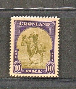 Greenland 1945 Scott # 13 Michel # 11, Facit # 22 King Christian X on horse MLH