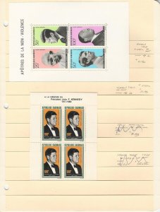 Gabon Collection, John F. Kennedy, #C81a, C27a Mint NH Sheets