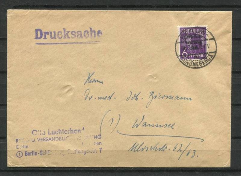Germany 1948 Cover  Overprint  Sowjetishe Besatzungs Zone  Single Usage