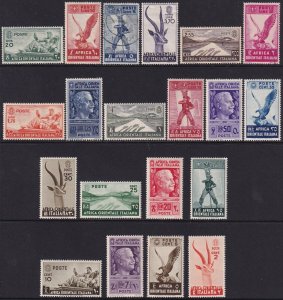 Sc# 1 / 20 Italian East Africa 1938 complete set MNH, MH, 2 used CV $190.00